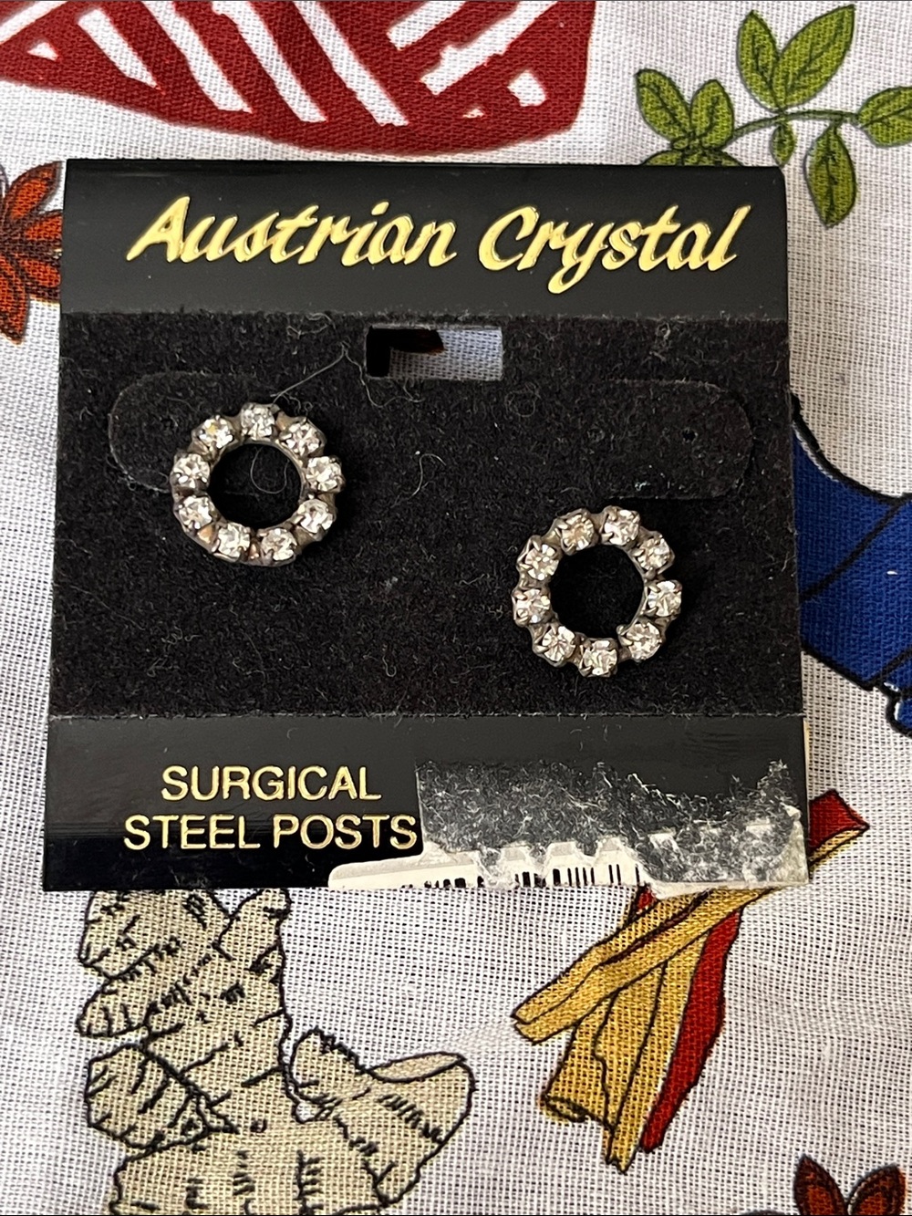 Austrian Crystal Clear Circle Stud Earrings with Silver-Tone Setting